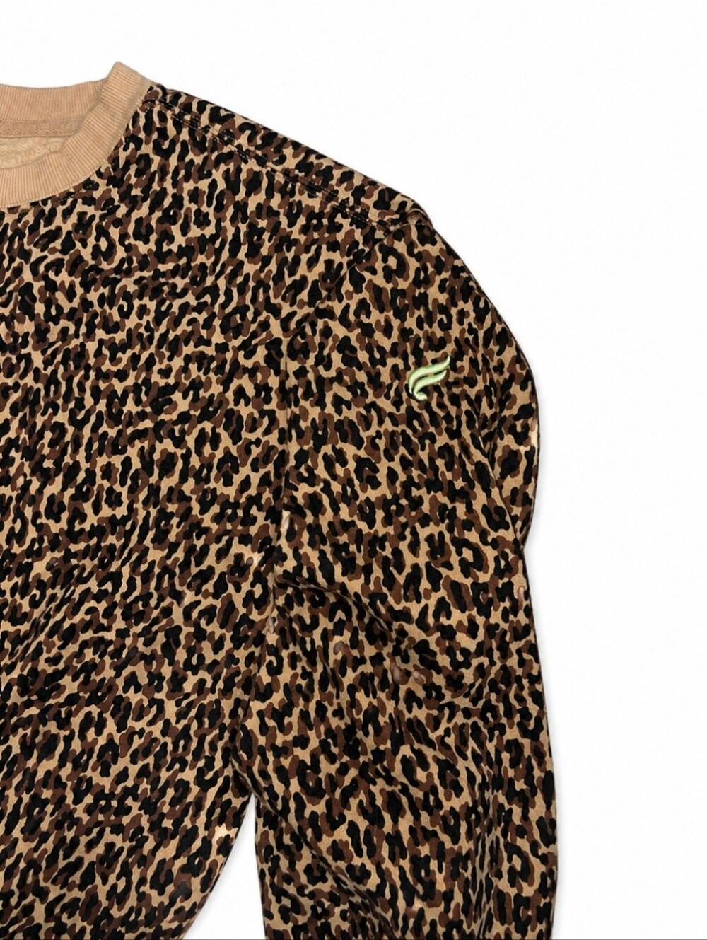 Fabletics Leopard Print Crewneck Sweater - Tan & Black - Picture 2 of 2